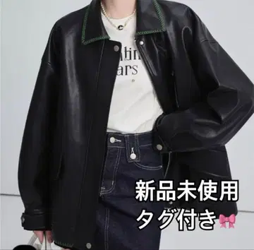 새상품 VEGA CHANG 페이크 가죽 자켓 S