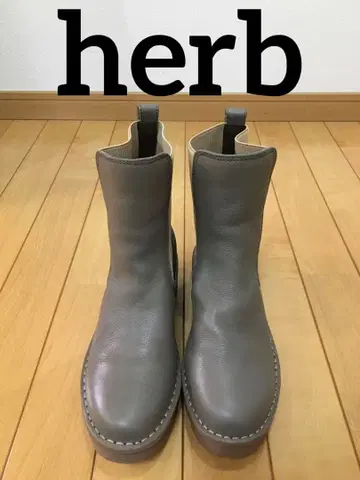 [ herb ] 사이드 고어 부츠 23.5cm 카키 x 베이지