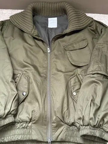 LEPSIM 옷깃 니트 밀리터리 블루종