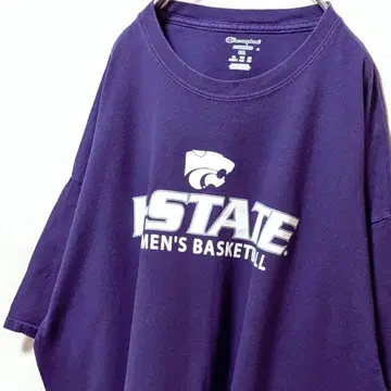챔피온 캔자스 주립 여자 와일드캣츠 보라색 티셔츠 XL 구제 의류