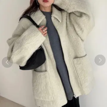 JEANASIS 샤기 ZIP 미들 코트