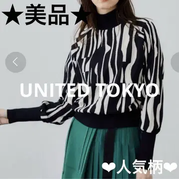 인기 패턴 UNITED TOKYO 볼륨 슬리브 하이넥 니트 ( 멀티 )