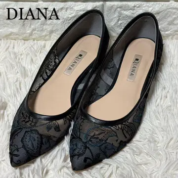 새상품급 DIANA 레이스 플랫슈즈 꽃무늬 자수 스틸레토 23.5