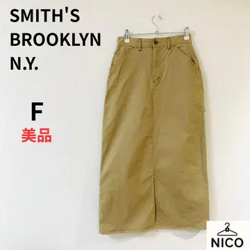 SMITH'S 워크 롱 스커트 카키 치노 타이트 프론트 슬릿