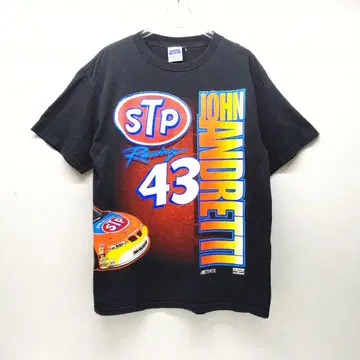 TULTEX 90s NASCAR STP 모터 티셔츠 블랙 L 존
