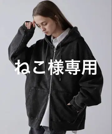 CLEL 헤비 웨이트 로고 자수 풀 집업 후드티