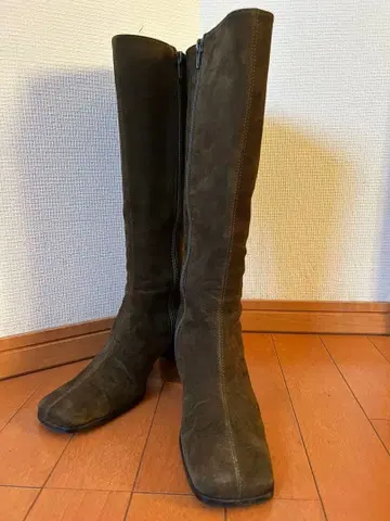 [브리짓 버킨] 롱 부츠 여성용 23cm 다크 그린