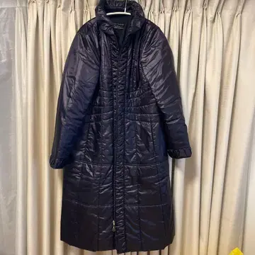 Leilian 네이비 롱 다운 자켓