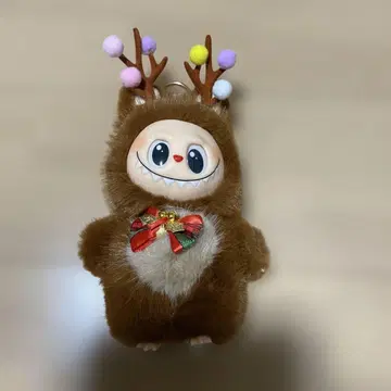 러브부 스타일 봉제 인형 키링 크리스마스 버전 브라운