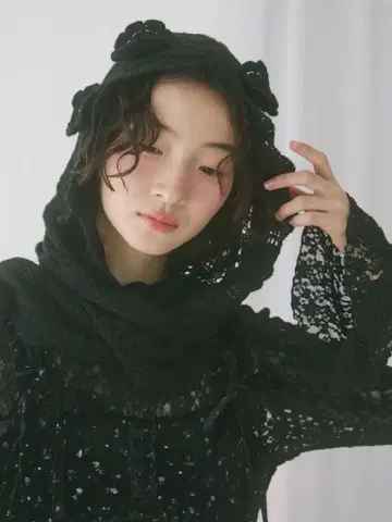 merry jenny 꽃 핀 장미 발라클라바 머플러