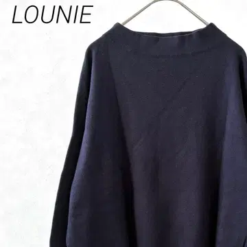 LOUNIE 니트 스웨터 보틀넥 볼륨 소매 심플 루즈핏