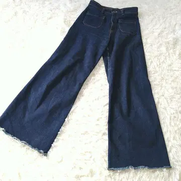 ZARA 자라 부츠컷 하이웨스트 와이드 레그 플레어컷 36 다크 블루