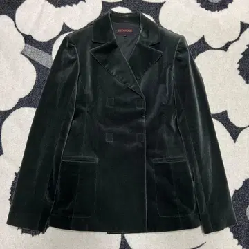 다크 그레이 벨벳 더블 브레스트 자켓