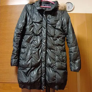 INGNI 블랙 후드 부착 다운 자켓