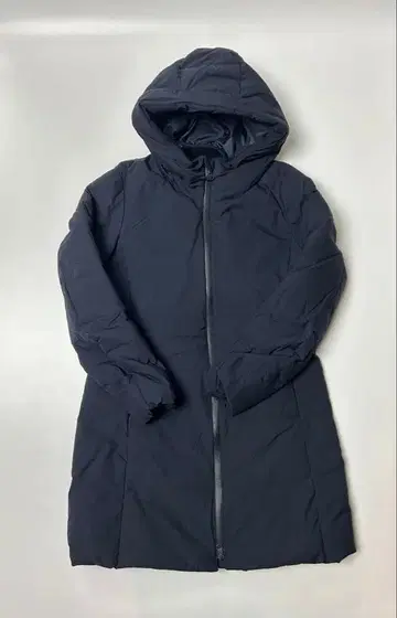 UNIQLO 네이비 후드 심리스 롱 다운 코트 자켓 S