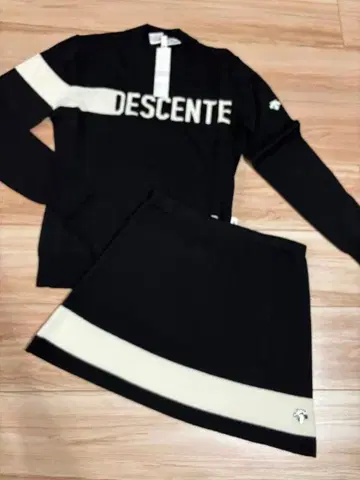 DESCENTE 골프웨어 세트 L 블랙/아이보리