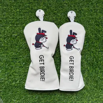 새상품 2점 세트 도라에몽 골프클럽헤드커버 우드+UT 화이트
