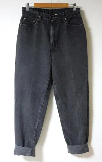 90s USA제 리바이스 521 테이퍼드 선염 블랙 데님 L