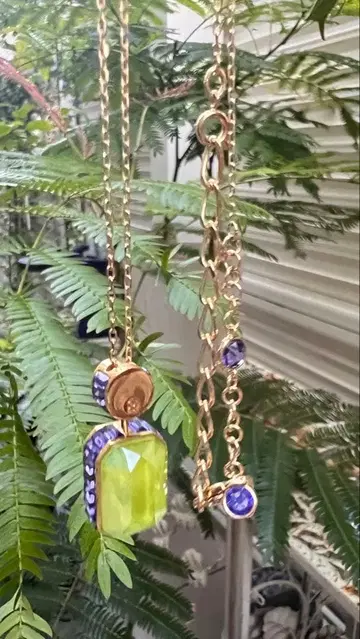 Swarovski 컬러풀 스톤 목걸이