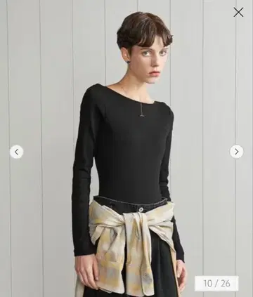 새상품 H 코튼 골지 바디 수트 BLACK FREE 사이즈