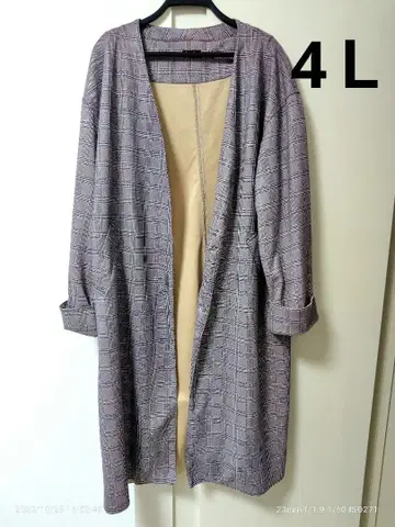 빅 사이즈 4L 노카라 롱 코트
