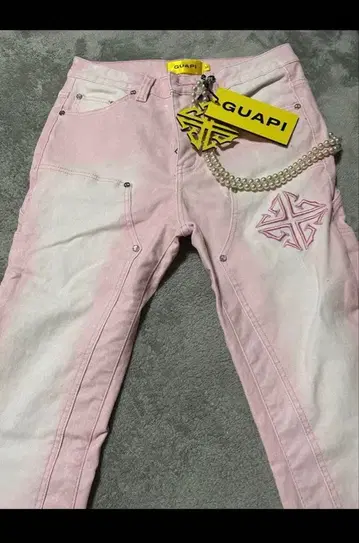 GUAPI 플레어 데님 32 핑크