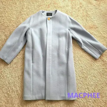 TOMORROWLAND MACPHEE 라이트 블루 노카라 코트