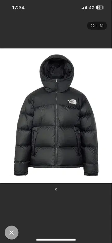 THE NORTH FACE 블랙 다운 자켓