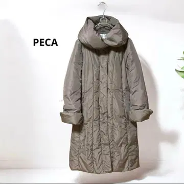 PECA 페카 다운 롱 코트 다운 80% 페더 20% 가벼운 여배우 옷깃