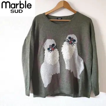 마블슈드 고양이 니트 스웨터 긴팔 marble sud