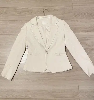 [ any SiS ] 화이트 테일러드 자켓 라메 믹스