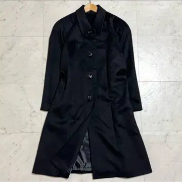 롱 코트 캐시미어 100% 블랙 프리 사이즈