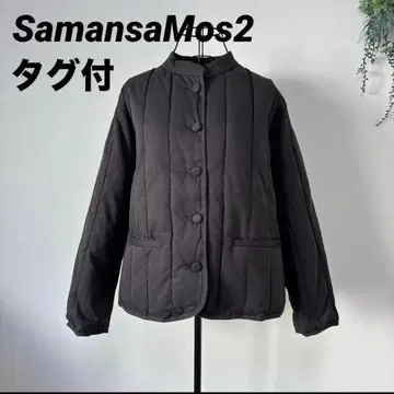 새상품 사만사 모스모스 충전솜 숏 블루종 에어 다운 퀼팅