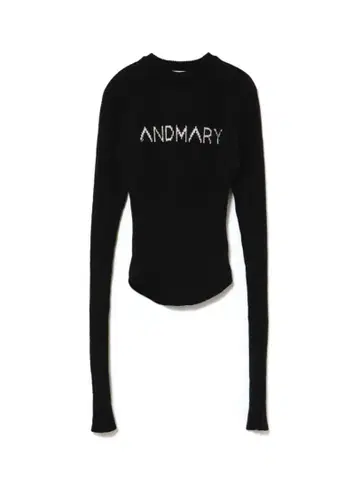 [ 새상품 ] logo knit tops andmary black 블랙