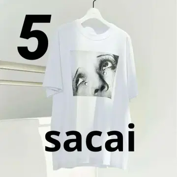 sacai Man Ray Print T-Shirt white 5