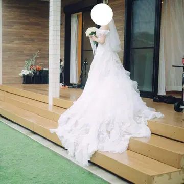 화이트 A라인 웨딩 드레스