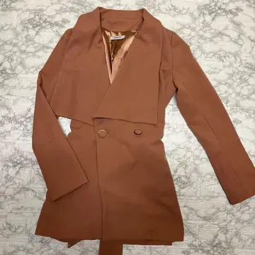 립서비스 허리 리본 레이스 브라운 자켓 트렌치코트