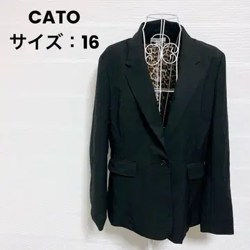 CATO 블랙 자켓 사이즈 16 레오파드 무늬