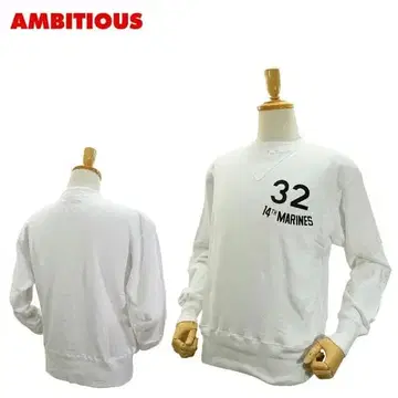 앰비셔스 맨투맨 SP 32 14th MARINES 화이트 x 블랙
