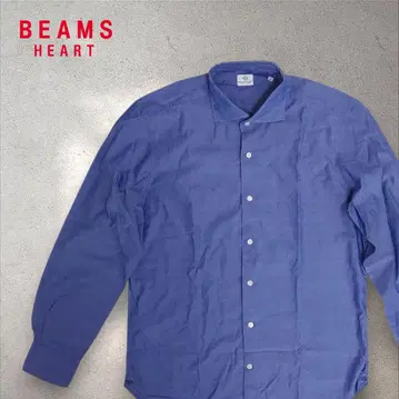 BEAMS HEART 빔즈 페이즐리 무늬 와이드 칼라 셔츠 XL