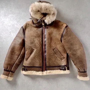 [ size40 ] 아비렉스 B-3 후드 부착 무스탕 자켓