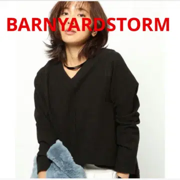 1회 착용 BARNYARDSTORM 심플 V넥 블라우스 블랙