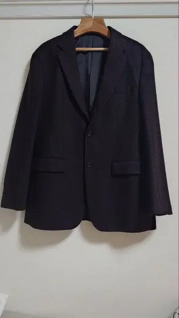 유니클로 울 혼방 트위드 자켓 다크 브라운
