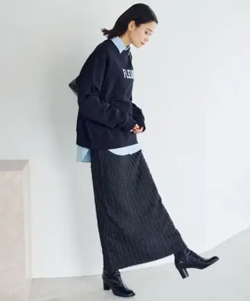 밴야드 스톰 프린지 라메 니트 스커트