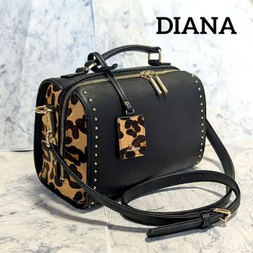 DIANA 송치 레오파드 x 블랙 스터드 2WAY 숄더백