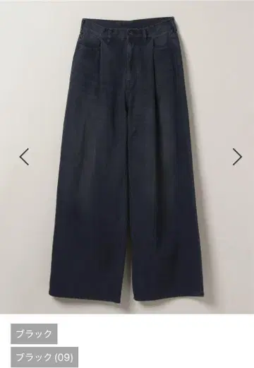 JEANASIS 컬러 턱 데님 와이드 팬츠 블랙