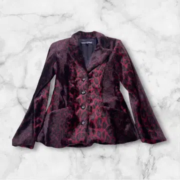 e55 BETSEY JOHNSON 빨간색과 블랙 페이크 레트로 자켓