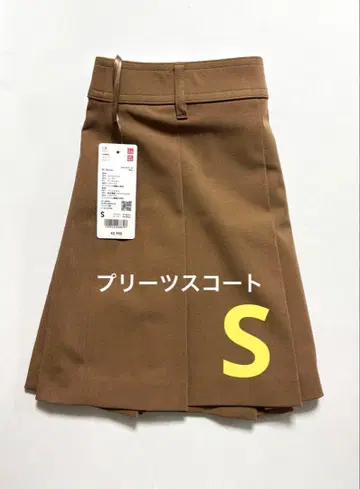[택 포함 새상품] UNIQLO 플리츠 스코트 34 브라운 S 3