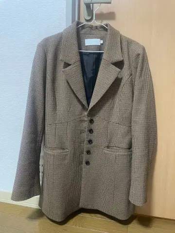 moussy 체크 무늬 테일러드 자켓