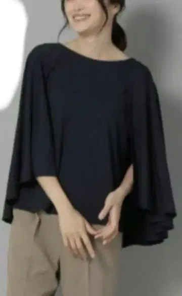 엘르라 예쁜 케이프 티셔츠 네이비 XL